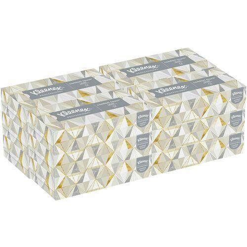 Kleenex Professional Facial Tissue for Business - Flat Box - 2 Ply - 8.3" x 7.8" - White - Soft, Absorbent - 125 Per Box - 12 / Carton