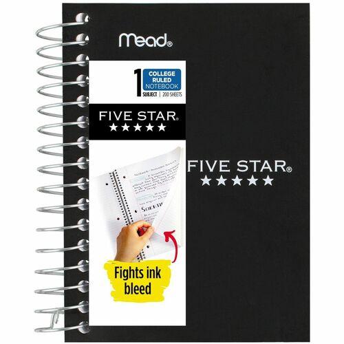 Mead Fat Lil Five Star Notebook - 400 Pages - Spiral - 4 1/8" (10.48 cm) x 5 1/2" (13.97 cm) Sheet Size - Assorted Cover - Durable Cover, Perforated, Easy Tear - 1 Each