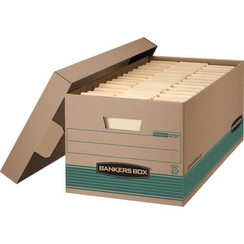 Bankers Box® Stor/File Letter/Legal Recycled File Storage Box - Internal Dimensions: 15" Width x 24" Depth x 10" Height - External Dimensions: 15.9" Width x 25.4" Depth x 10.3" Height - Media Size Supported: Legal - Lift-of