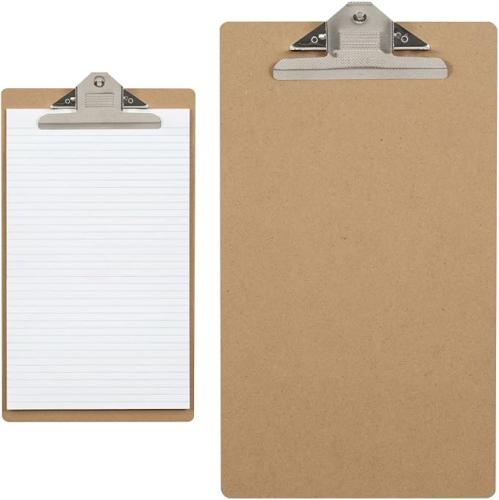 Merangue Hardboard Clipboard, 9" x 15", Legal Size, Clamp Clip, Brown