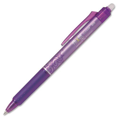 FriXion Clicker Gel Pen - 0.5 mm (0.02") Pen Point - Refillable - Retractable - Erasable - Purple Ink - Gel-based - 1/ - 12 / Pack
