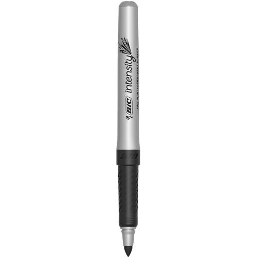 BIC Intensity Marker Fine Tip Permanent Markers, Black, 12-Count Pack, Art Supplies for Adults and Teens - 0.5 mm (0.02") Ultra Fine Marker Point - Black Ink - 1 / Each