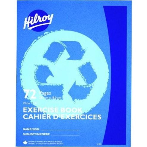 Hilroy Recycled Stitchbook, 72 pages, Plain Paper - 72 Pages - Plain - Stitched - Plain Front Ruling - White Paper - Assorted Cover - Lightweight - Recycled - 1 Each