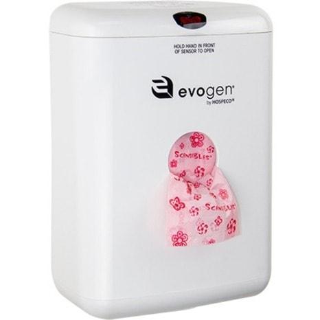Hospeco Evogen No-Touch Combination Receptacle (EVNT-CWR) - Touchless - 12" (304.55 mm) Height x 9" (228.60 mm) Width x 4.5" (114.30 mm) Depth - White - 1 Each