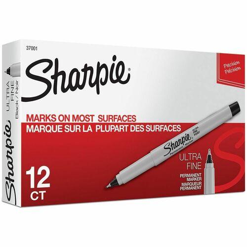 Sharpie Precision Permanent Markers - Ultra Fine Marker Point - Narrow Marker Point Style - Black Alcohol Based Ink - 12 / Dozen