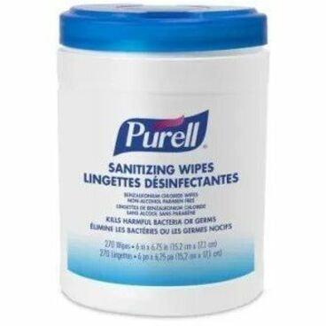 PURELL® Hand Sanitizing Wipes 270 Count Eco-Fit Canister - 6" (152.40 mm) Width x 6.70" (170.18 mm) Length - 270/Canister - 6 / Case