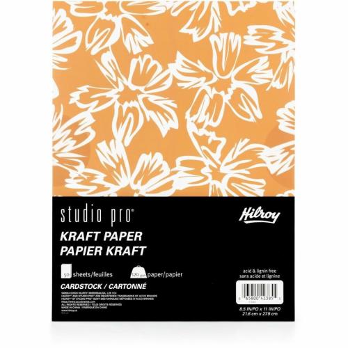 Hilroy Studio Pro Kraft Paper Cardstock 8.5x11 50ct - Craft Project, Scrapbooking - 8.50" (215.90 mm) x 11" (279.40 mm) - 11" (279.40 mm) Height x 8.50" (215.90 mm) Width x 0.53" (13.46 mm) Length - 120 g/m² Grammage - Kraft - Paper - 50 / Carton