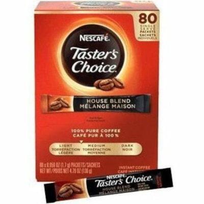 Nescafe Instant Taster's Choice Coffee Sachets - 0.1 oz (1.7 g) Per Packet - 80 Sachet - Instant - House Blend, Melange - 80 / Box