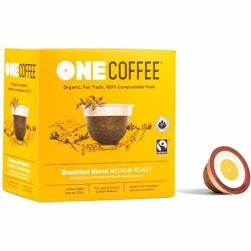 OneCoffee K-Cup Coffee - Compatible with K-Cup Brewer - American - Medium - 18 Pod - K-Cup - Breakfast Blend - Organic - 18 / Box