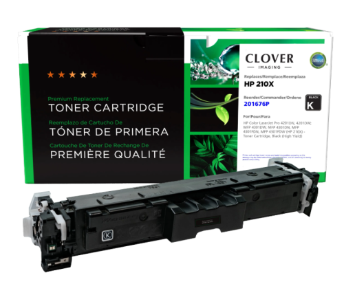 Clover Remanufactured High Yield Black Toner Cartridge (New Chip) for HP 210X (W2100X)