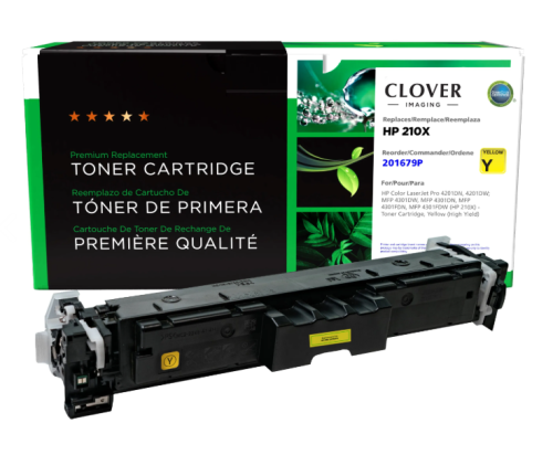 Clover Remanufactured High Yield Yellow Toner Cartridge (New Chip) for HP 210X (W2102X)