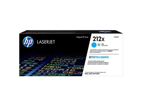 HP 212X (W2121X) High Yield Cyan Original LaserJet Toner Cartridge; Avg Page Yield 10000