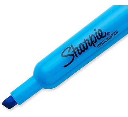 Sharpie Highlighter - Chisel Marker Point - Blue Ink - 1 Each