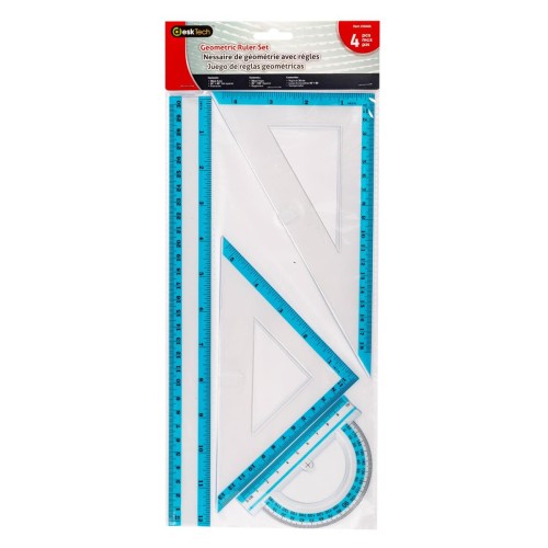 Desk Tech 4pc Geometric Ruler Set, pbh