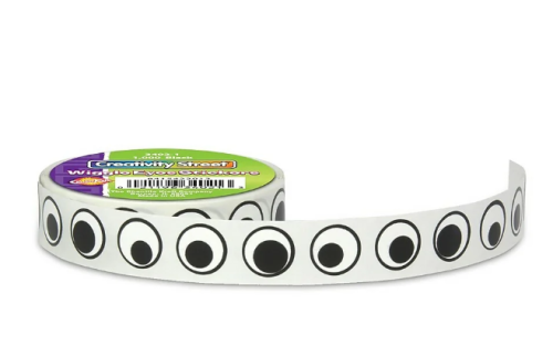 Creativity Street Wiggle Eyes Stickers - Fun, Learning Theme/Subject - 1000 x Eye Shape - Self-adhesive - Black/White - 1000 / Pack