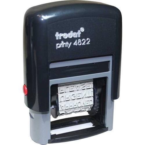 Trodat Dial-A-Phrase Self-inking Stamp - Message Stamp - CANCELLED, FAXED, DRAFT, APPROVED, URGENT, PLEASE, ORIGINAL, COPY, Air Mail, FIRST CLASS, CONFIDENTIALPlastic - 1 Each