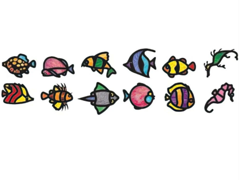 Tropical Fish Stained Glass Frames, 24/pkg.