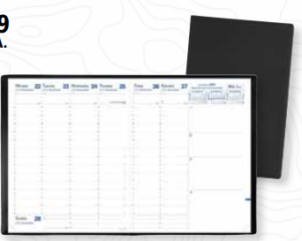 Quo Vadis President Weekly Refill - English - Weekly - December 2025 - December 2026 - 8:00 AM to 9:00 PM - 1 Week Double Page Layout - Sewn - Black - 1 Each