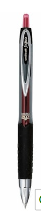 uniball™ 207 Retractable Gel Pens - Micro Point (0.5mm), Red EACH