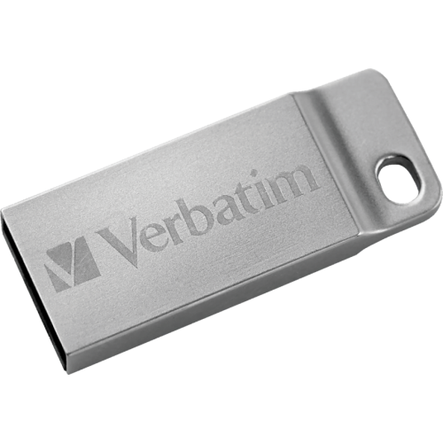 Verbatim 64GB Metal Executive USB Flash Drive - Silver - 64 GB - USB - Silver - Lifetime Warranty - 1 Each - TAA Compliant