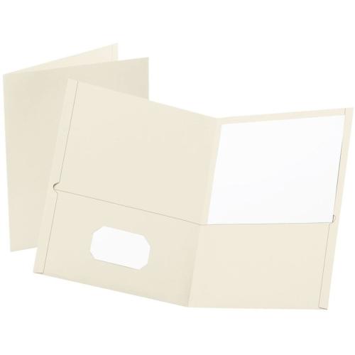 Oxford Letter Recycled Portfolio - 100 Sheets Capacity - 2 Internal Pocket - White - 1 Each