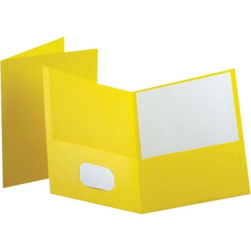 Oxford Letter Recycled Portfolio - 100 Sheets Capacity - 2 Internal Pocket - Yellow - 1 Each
