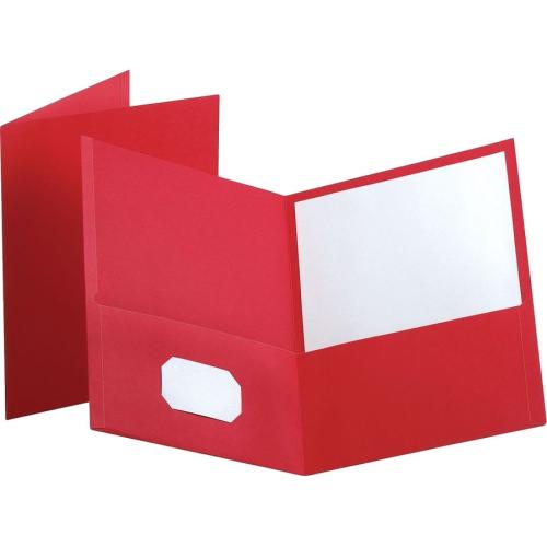 Oxford Letter Recycled Portfolio - 100 Sheets Capacity - 2 Internal Pocket - Red - 1 Each