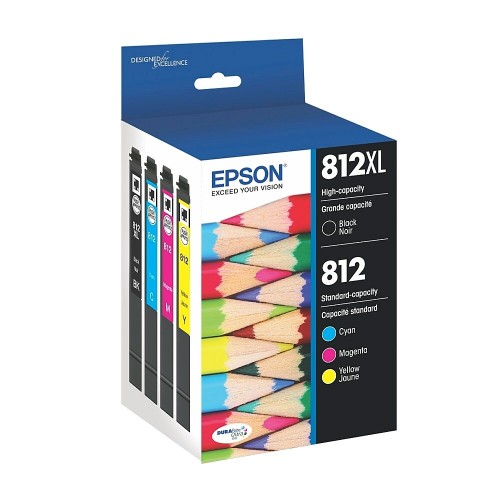 Epson T812 Ink Cartridge Combo Pack - High Capacity Black/Standard Capacity Colour CMY