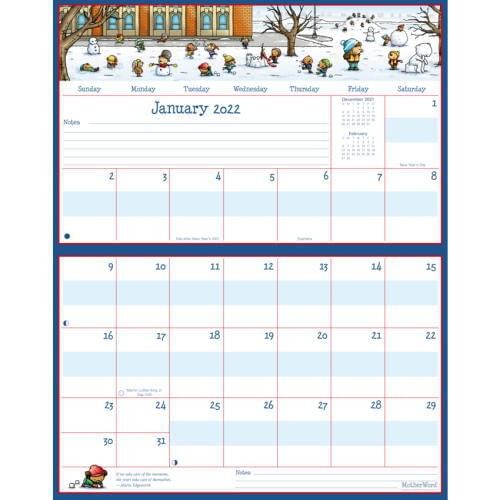 MotherWord® Mom's Ultimate Family Fridge Calendar 15" x 91/2" English