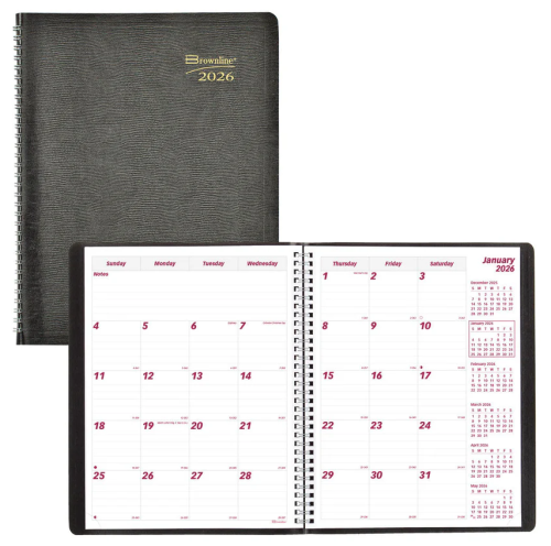 Brownline 16-Month Monthly Planner -  8 1/2" x 11"  - Julian Dates - Monthly - 16 Month - September 2024 - December 2026 - 1 Each