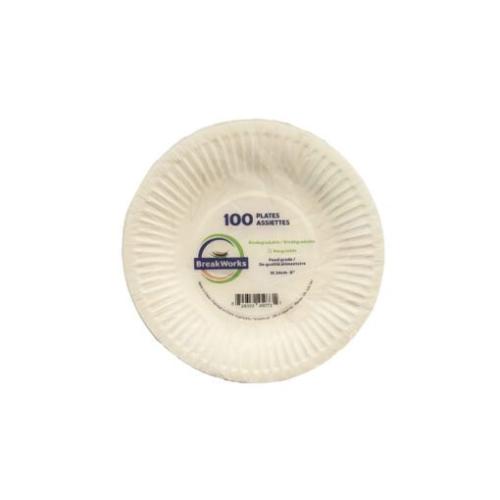 6" white paper plates 100/bg