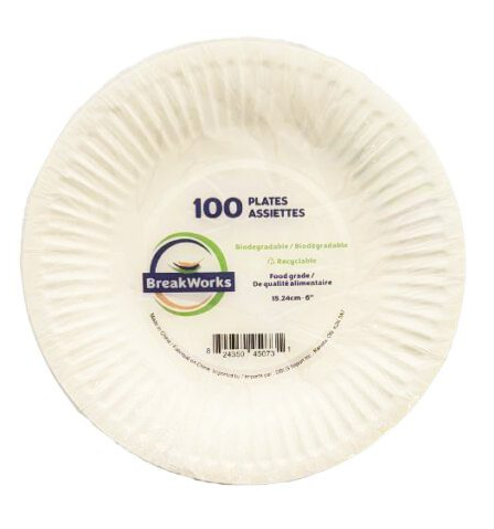 6" White Paper Plates