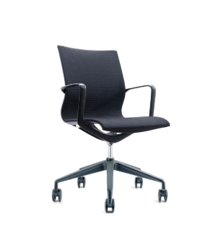 Heartwood Barcelona Mid-back Meeting Chair, Black Mesh