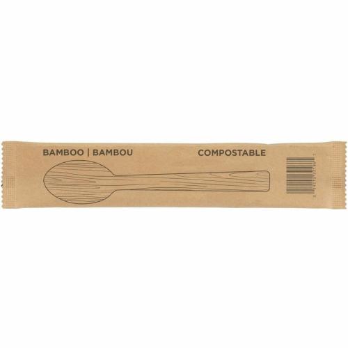 iECO Bamboo Teaspoon - Individually Wrapped - Teaspoon - Teaspoon - Bamboo - Natural - 500 / Case
