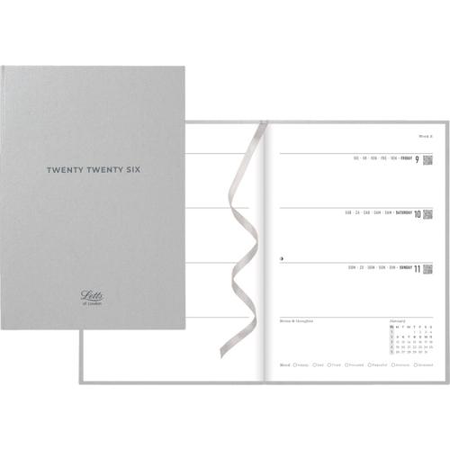 Letts 2026 Titanium 12-Month Weekly/Monthly Planner - January to December - 8-1/4" x 5-7/8" - Vert - Multilingual - Standard - Weekly, Monthly - 12 Month - January 2026 to December 2026 - A5 - 5 7/8" (149.10 mm) x 8 1/4" (209.55 mm) Sheet Size - White She