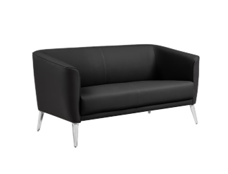 Heartwood Atticus Loveseat, Black polyurethane