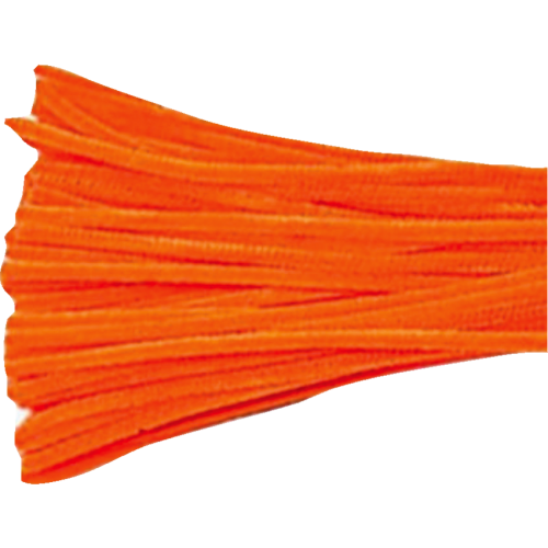 DBLG Import 4mm x 12" Orange Chenilles - Craft Project - 0.16" (4 mm) Thickness x 12" (304.80 mm) Length - Orange - Chenille - 100 / Pack