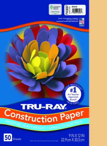 Const.Paper 9X12"Almond 50/Pkg
