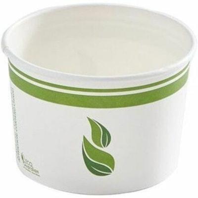 Eco Guardian 8 oz PLA Lined Paper Food Container - Salad, Food, Stew - Disposable - Microwave Safe - Graphite - Paper Body - 1000 / Pack