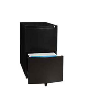 Heartwood 100-series Metal Mobile File/File Pedestal, Black