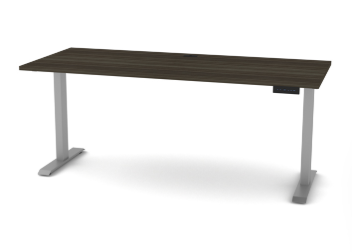 Heartwood Athena 30x72" Electric Height-adjustable Desk, Grey Dusk, Silver