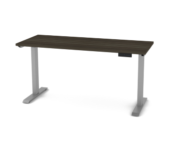 Heartwood Athena 24x60" Height-adjustable Desk, Grey Dusk, Silver