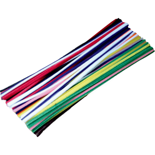 DBLG Import 4mm x 12" Assorted Color Chenilles - Craft Project - 0.16" (4 mm) Thickness x 12" (304.80 mm) Length - Black, White, Yellow, Brown, Pink, Orange, Blue, Red, Green, Purple - Chenille - 100 / Pack