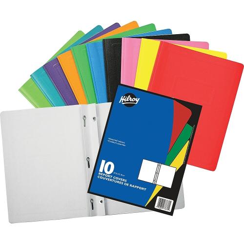 Hilroy Assorted Report Covers, Letter Size, Assorted Colours, 10 Pack