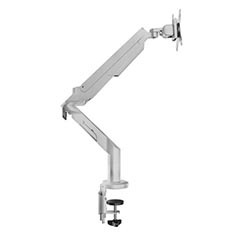 Premium Finger Touch Adjustment Monitor Arm - Single Arm - Silver
