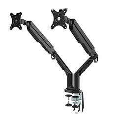 Premium Finger Touch Adjustment Monitor Arm - Dual Arm - Black