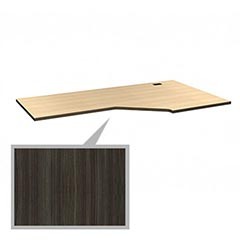 HDL Innovation Series Desk Top for Height Adjustable Bases - 66" Non-Handed Extended Corner Module - Grey Dusk