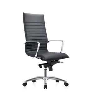 Heartwood Iris High-back Meeting Chair, Black polyurethane