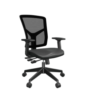 Heartwood Olympia Mid-back Multi-tilter Chair, Black polyurethane