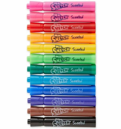 Mr. Sketch Art Marker - Chisel Marker Point -Assorted- Washable- Barrel 12/PK